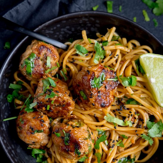 Pork & Lemongrass Meatballs - Recipe photo by KitchenSanctuary