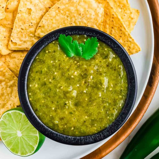 Easy Homemade Salsa Verde - Recipe photo by Running to the Kitchen