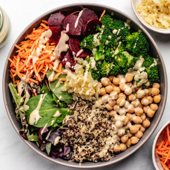 Beet Buddha Bowl - Recipe photo by Three Little Chickpeas