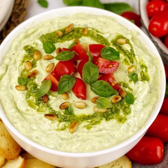 Creamy Pesto Dip - Recipe photo by chef not required