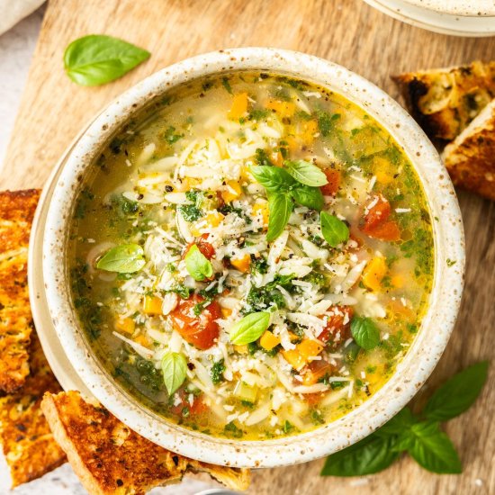 Mediterranean Orzo Soup - Recipe photo by itsnotcomplicatedrecipes