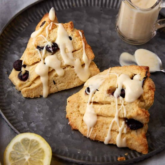 Lemon Glazed Blueberry Scones - Recipe photo by Barbara Curry