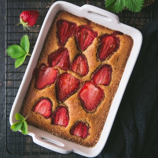 Strawberry Almond Cake recipe - Recipe photo by zesttangerine