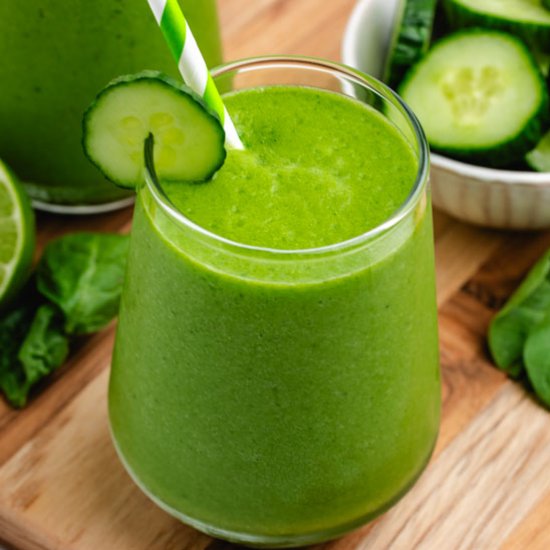 Cucumber Spinach Smoothie - Recipe photo by Three Little Chickpeas