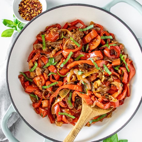 Sautéed Peppers and Onions - Recipe photo by itsnotcomplicatedrecipes