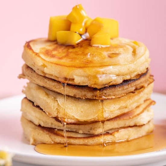20-Minute Fluffy Mango Pancakes - Recipe photo by marleysmenu