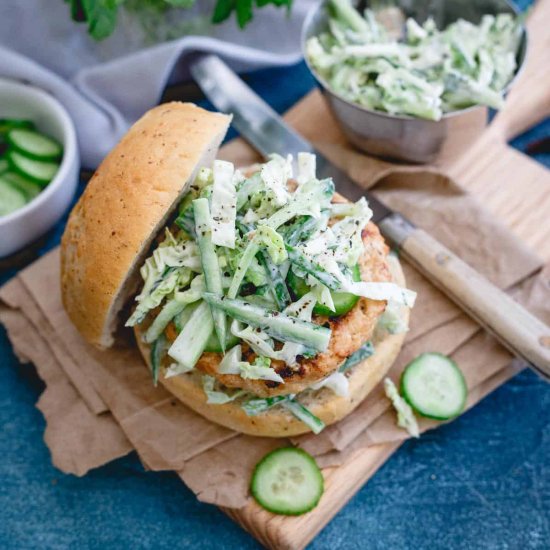 Juicy Chicken Burgers - Recipe photo by Running to the Kitchen