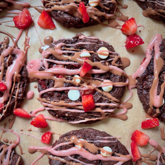 Fresh Strawberry Chocolate Cookies - Recipe photo by ThePypersKitchen