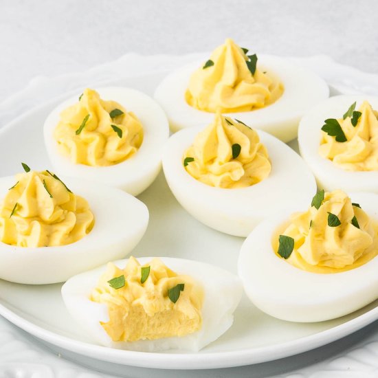 Cream Cheese Deviled Eggs - Recipe photo by Intentional Hospitality