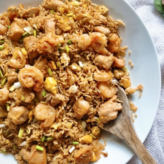 Easy Shrimp and Chicken Fried Rice - Recipe photo by TheButteryFairytale