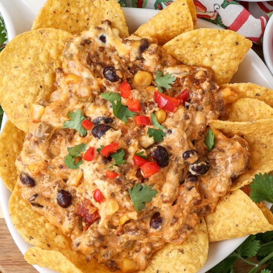 Cheesy Beef Taco Dip - Recipe photo by Intentional Hospitality