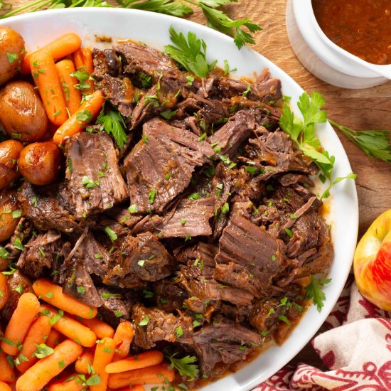 Apple Cider Pot Roast - Recipe photo by Simply Happy Foodie