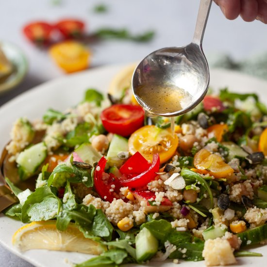 Vegan Summer Couscous Salad - Recipe photo by vibrantplate
