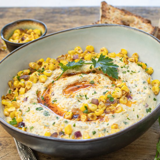 Corn & Onion Dip a la Plancha - Recipe photo by a zest for life