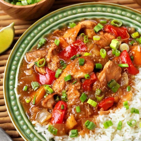 Slow Cooker Pineapple Chicken - Recipe photo by Simply Happy Foodie