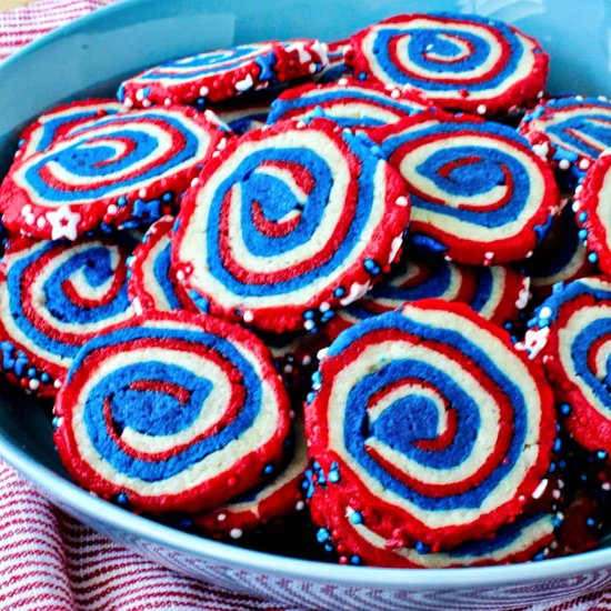 Red, White, & Blue Pinwheel Cookies - Recipe photo by karenskitchenstories