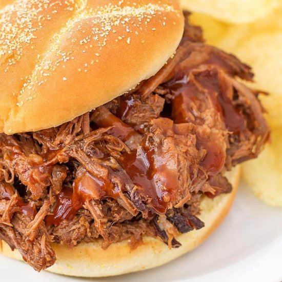 Instant Pot Barbecue Beef - Recipe photo by Simply Happy Foodie