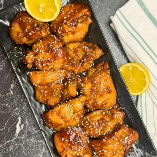 Lemon Teriyaki Chicken Thighs - Recipe photo by Delicious Destinations