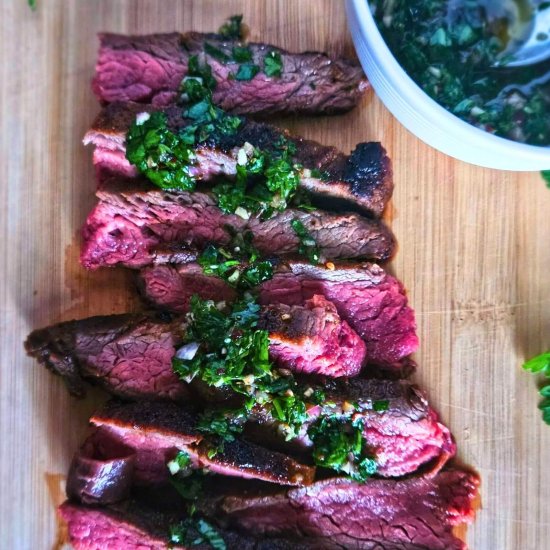 Flank Steak with Chimichurri - Recipe photo by Megans meals