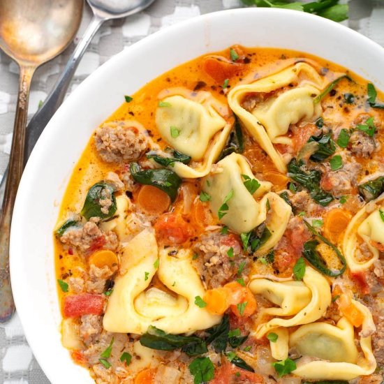 Instant Pot Creamy Tortellini Soup - Recipe photo by Simply Happy Foodie