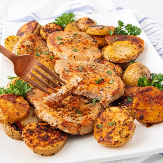 Pork Chops with Potatoes - Recipe photo by Intentional Hospitality