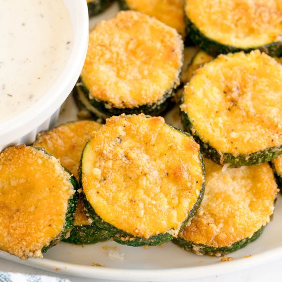 Crispy Parmesan Roasted Zucchini - Recipe photo by KyleeCooks