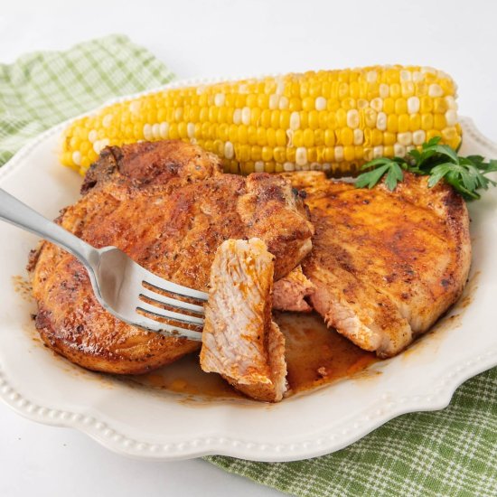 Air Fryer Pork Chops Bone In - Recipe photo by Intentional Hospitality