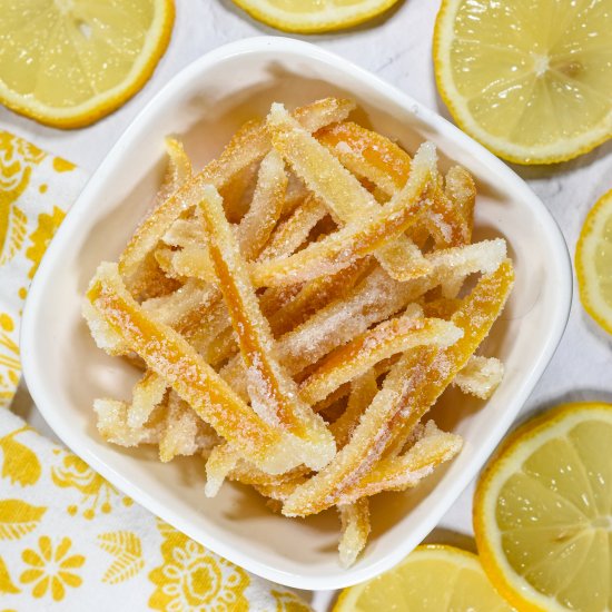 Candied Lemon Peels - Recipe photo by bastecutfold