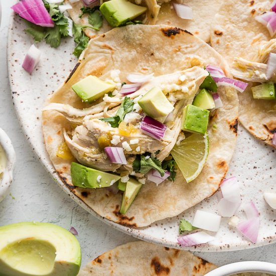 Slow Cooker Salsa Verde Chicken - Recipe photo by nourishandfete