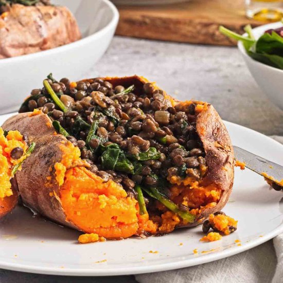 Lentil Stuffed Sweet Potatoes - Recipe photo by Absolute Foodie