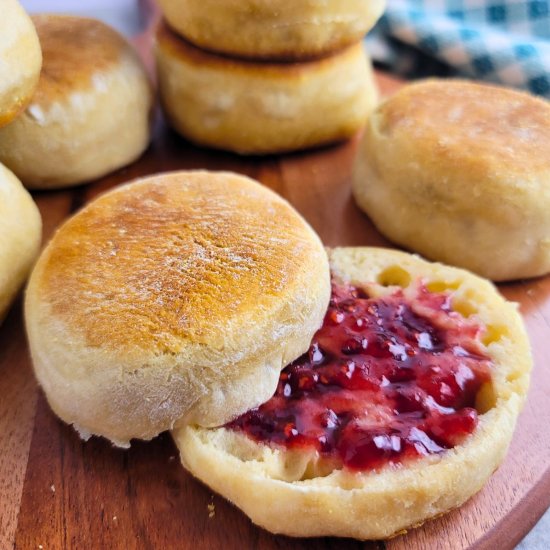 Sourdough English Muffins - Recipe photo by simply scratch made