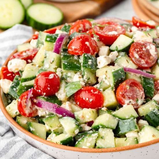 Cucumber Tomato and Feta Salad - Recipe photo by LittleChefWithin