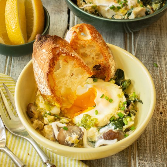 Creamy Garlicky Green Shakshuka - Recipe photo by tenpoundcakecompany