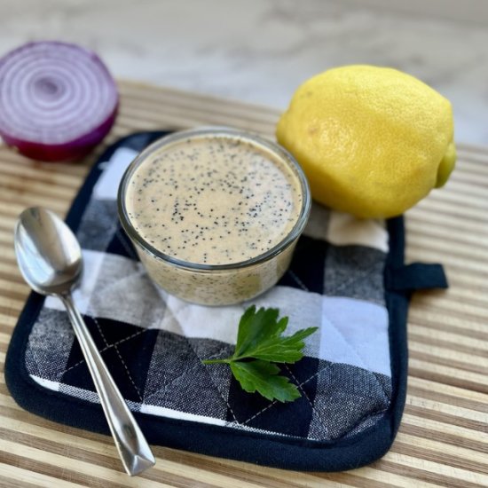 Lemon Poppy Seed Dressing - Recipe photo by thewholesomespoonblog