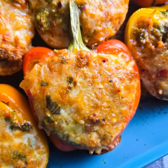 Sausage & Broccoli Stuffed Peppers - Recipe photo by the_happy_veg