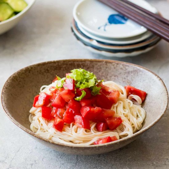 Chilled Tomato Somen Noodles - Recipe photo by chefjacooks