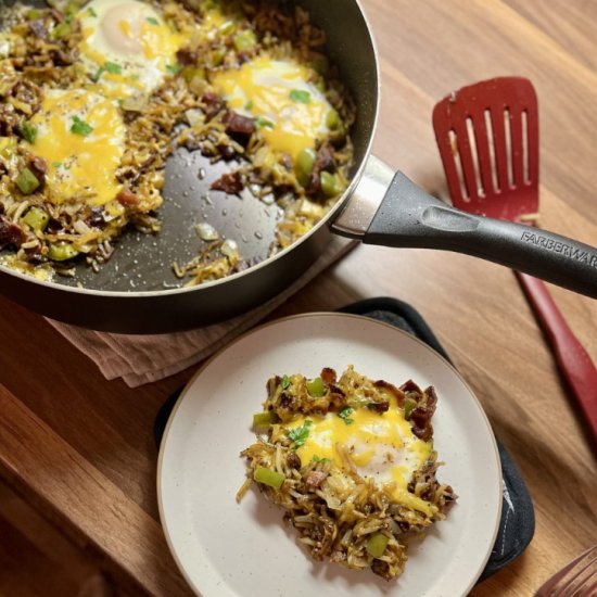 Bacon Breakfast Skillet - Recipe photo by thewholesomespoonblog