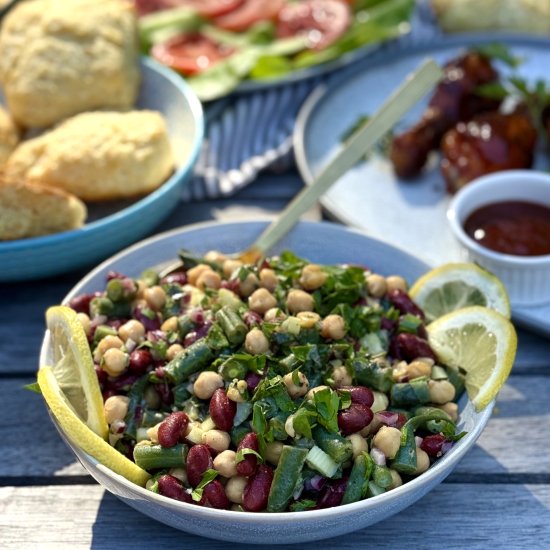 Marinated Mediterranean Bean Salad - Recipe photo by StyleandGrace