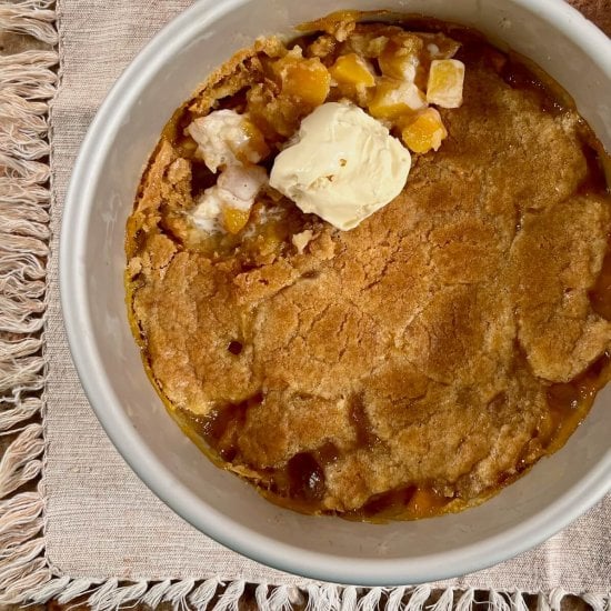 Sugar Cookie Peach Cobbler - Recipe photo by scotch_scones