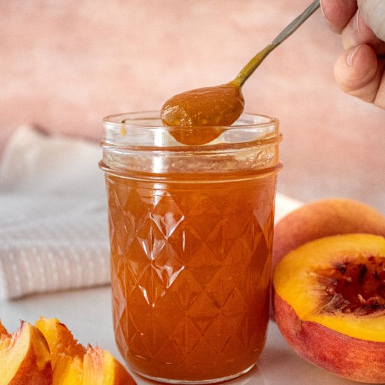 Easy Peach Jam - Recipe photo by itsnotcomplicatedrecipes