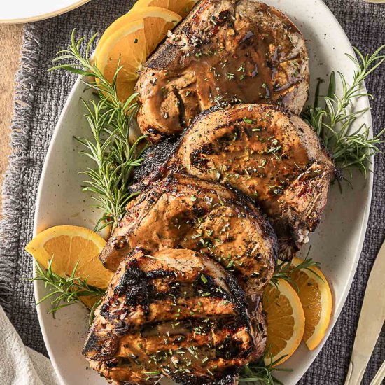 Grilled Bone-In Pork Chops - Recipe photo by peelwithzeal