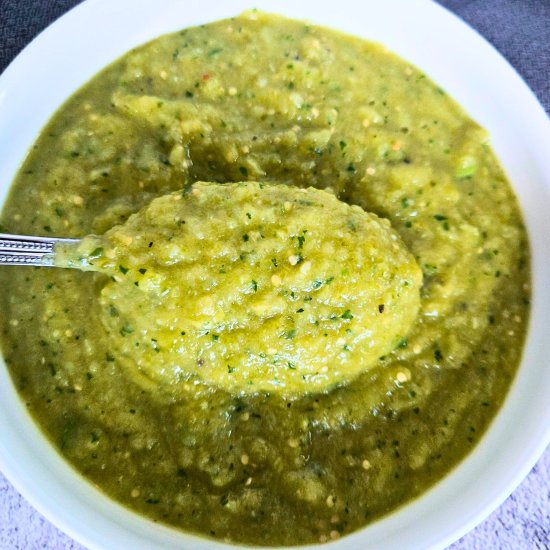 Roasted Tomatillo Salsa Verde - Recipe photo by Megans meals