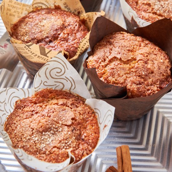 Cinnamon Banana Protein Muffins - Recipe photo by ForThePleasureOfEating