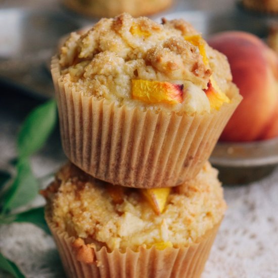 Easy Peach Muffins - Recipe photo by LivingtheGourmet