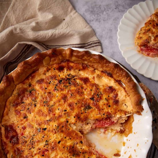 Pimento Cheese Tomato Pie - Recipe photo by Barbara Curry