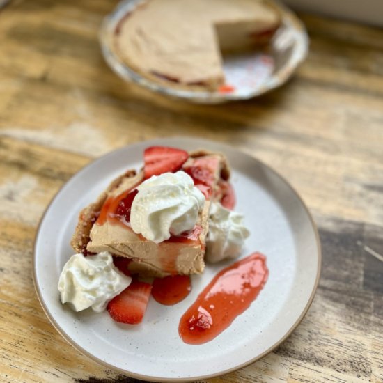 Peanut Butter and Jelly Pie - Recipe photo by thewholesomespoonblog