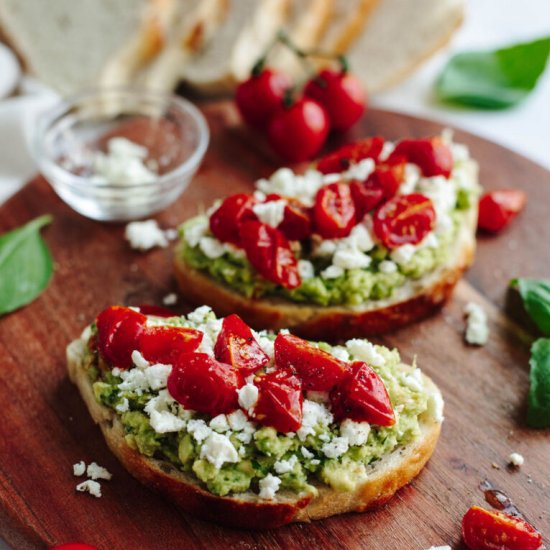 Avocado Toast with Tomatoes - Recipe photo by The Cookin Chicks