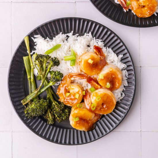Sticky Spicy Honey Garlic Shrimp - Recipe photo by marleysmenu