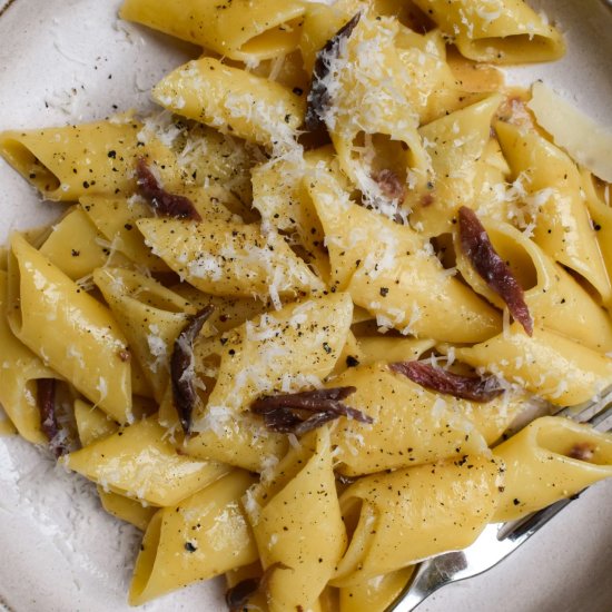 Anchovy Carbonara - Recipe photo by missrachelphipps