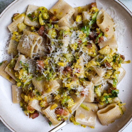 Brussels Sprout Carbonara - Recipe photo by missrachelphipps